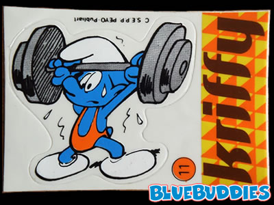 Kriffy Smurfs Sticker - 11 Weightlifter Smurf