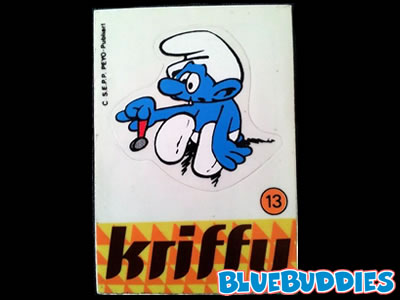 Kriffy Smurfs Sticker - 13 Silver Medal Smurf