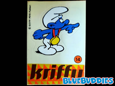 Kriffy Smurfs Sticker - 14 Gold Medal Smurf