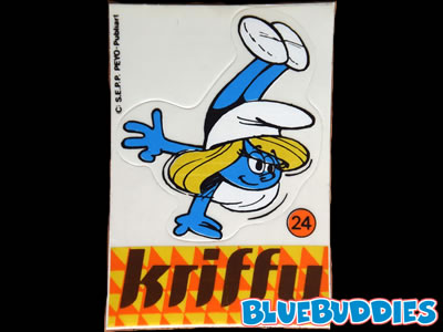 Kriffy Smurfs Sticker - 24 Handstand Smurfette