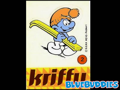 Kriffy Smurfs Sticker - 2 Ski Smurf