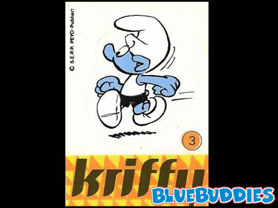 Kriffy Smurfs Sticker - 3 Running Smurf