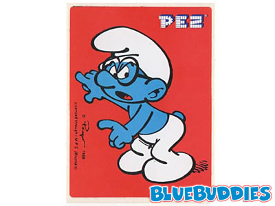 PEZ Sticker - Brainy Smurf