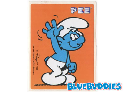 PEZ Sticker - Waving Smurf