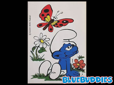 Samo Chips Smurfs Sticker - Butterfly Smurf