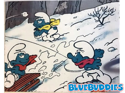 Samo Chips Smurfs Sticker - Smurf Snowball Fight