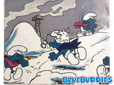 Samo Chips Smurfs Sticker - Snowball Hits Brainy Smurf