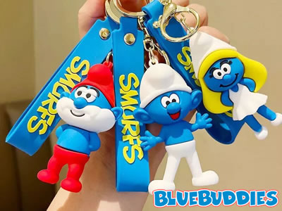 Trio of Smurf Keychains