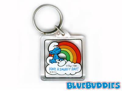 Clear Acrylic Square Keychain - Have a Smurfy Day