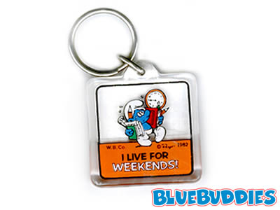 Clear Acrylic Square Keychain - I Live for Weekends