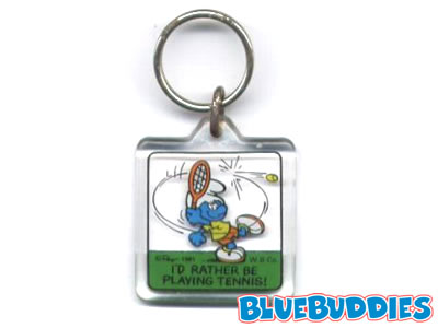 Clear Acrylic Square Keychain - I'd Rather Be Playing Tennis