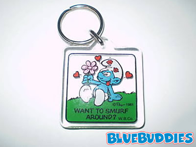 Clear Acrylic Square Keychain - Want to Smurf Around?