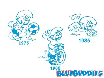 Footballer, Cycling & Swimming Smurfs