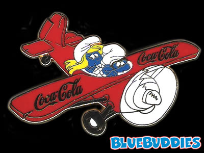 Smurf Pin - Coca Cola - Airplane