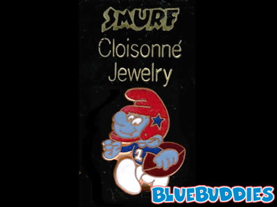 Smurf Pin - Cloisonne - Football Smurf