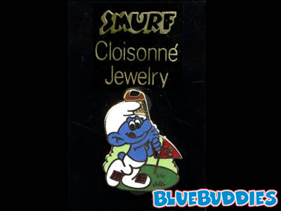 Smurf Pin - Cloisonne - Golf Smurf