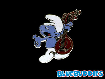 Smurf Pin - Cloisonne - Singer Smurf (Lute)