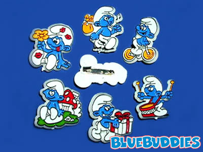 Plastic Smurf Pins