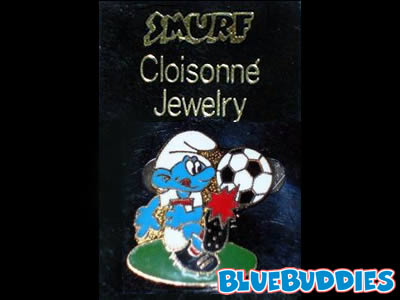 Smurf Pin - Cloisonne - Soccer Smurf