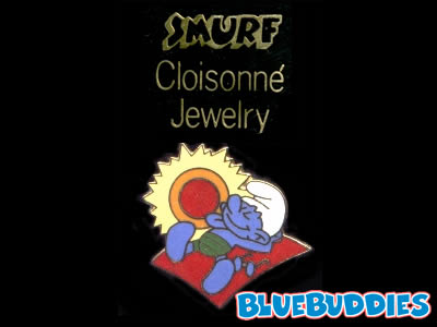 Smurf Pin - Cloisonne - Sunbather Smurf