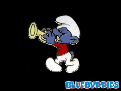 Smurf Pin - Cloisonne - Harmony Smurf (Trumpet)