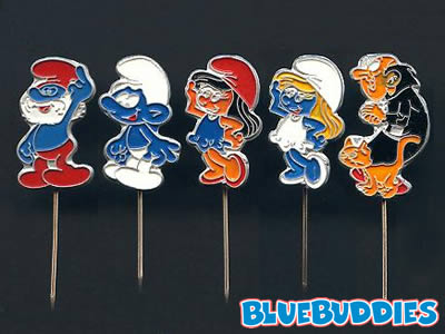 Stick Pins - Papa, Smurf, Smurfette & Gargamel