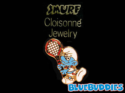 Smurf Pin - Cloisonne - Tennis Player Smurf