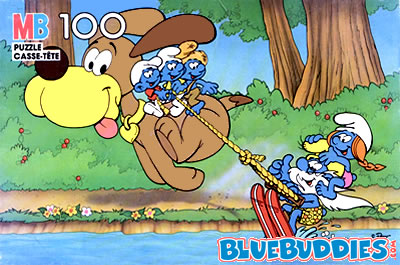 MB Puzzle 100 (1987) - Smurflings Waterski