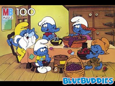 MB Puzzle 100 (1987) - Smurfberry Fun