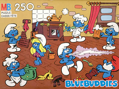 MB Puzzle 250 - Smurfs in the Kitchen