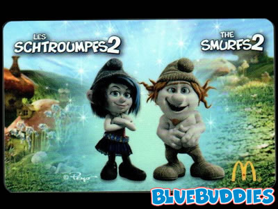 The Smurfs Gift Card - McDonalds - Vexy & Hackus Smurf