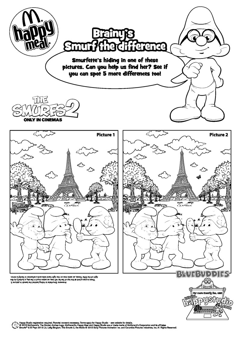 smurfs 2 characters coloring pages