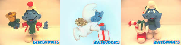 Three Christmas Smurf Prototypes