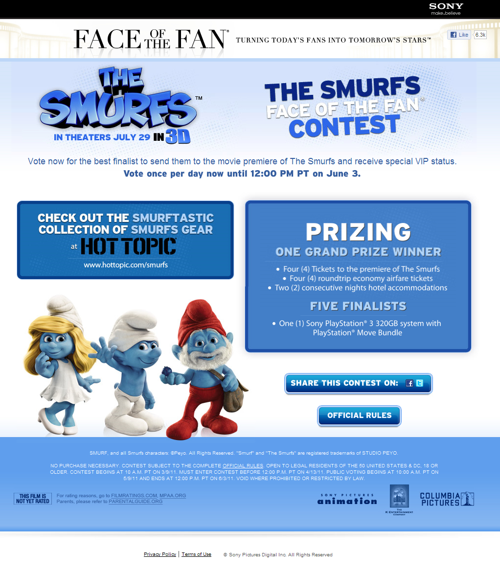 smurfs village island contest