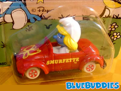 ERTL Cars ERTL Smurf Set ERTL Smurfette Car Metal Smurfette Car