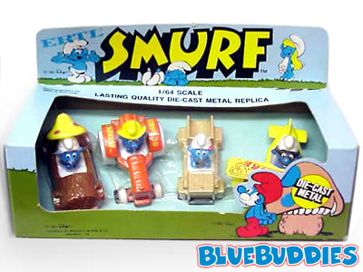 ERTL Cars ERTL Smurf Set ERTL Smurfette Car Metal Smurfette Car