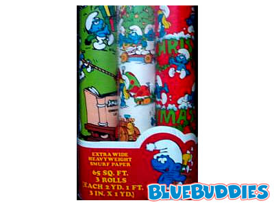 Vintage Papercraft Smurf Heavy Weight Sports Wrapping Paper 25' 100 Long  NOS