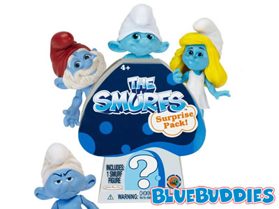 Smurfs Movie Clumsy Smurfette Papa & Brainy Collectibles Figure (4 Pack)