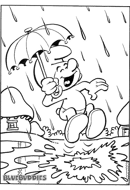 rainy day colouring pages