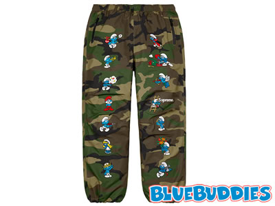 Supreme Smurfs Streetwear Black Sweater Yellow Pants Camo Pants