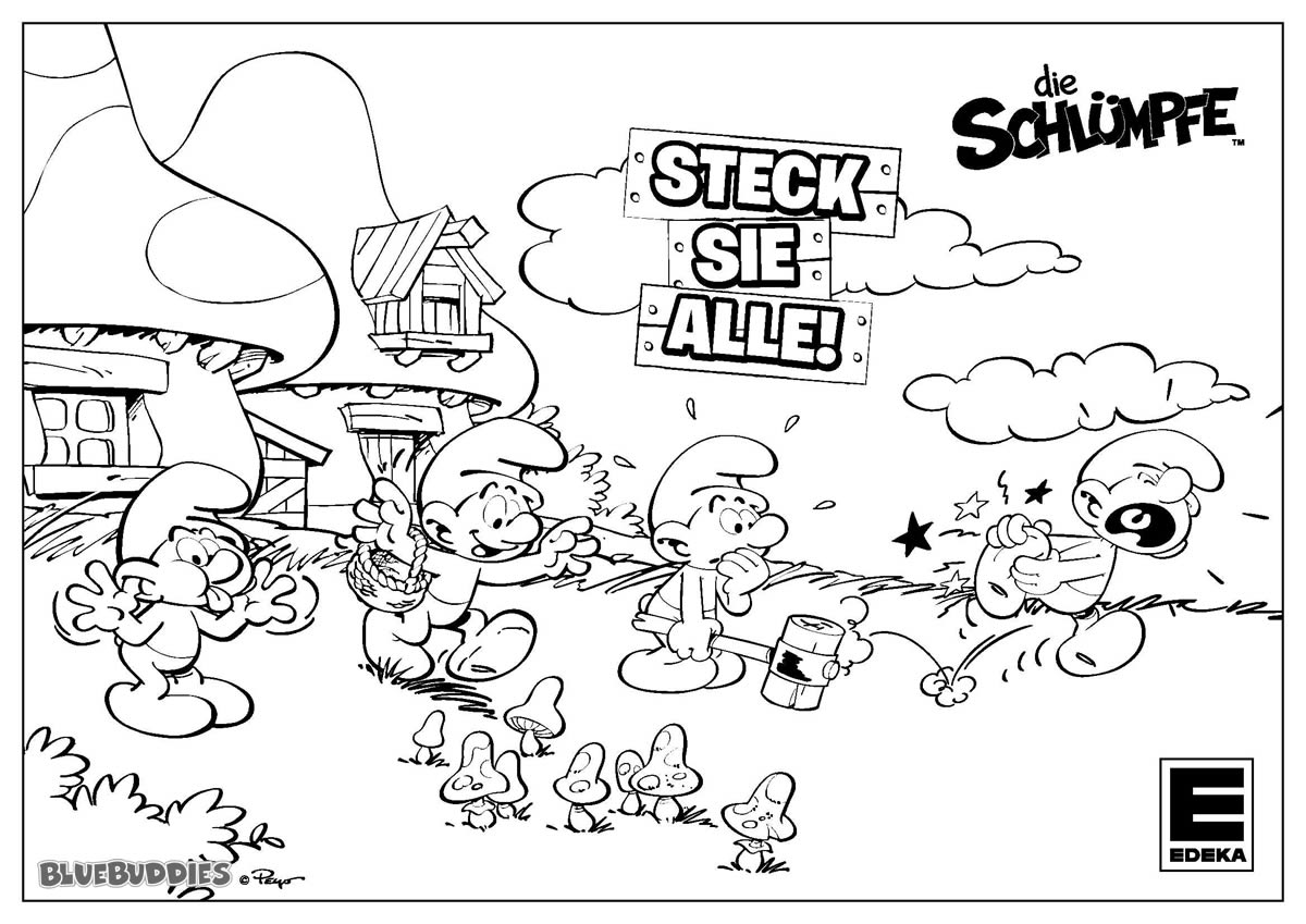 Edeka Smurfs Coloring Page