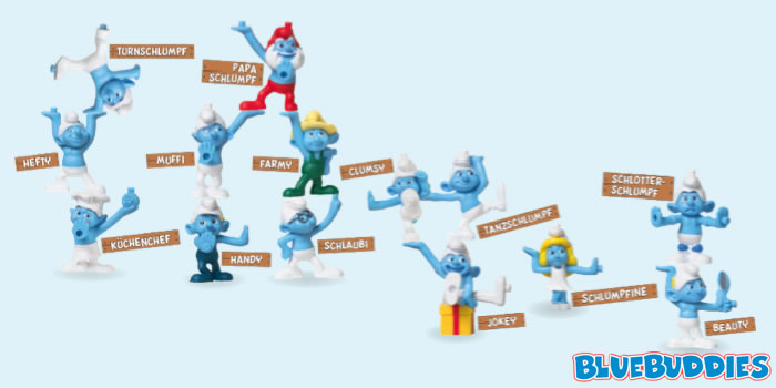 Edeka Stacking Smurf Figures